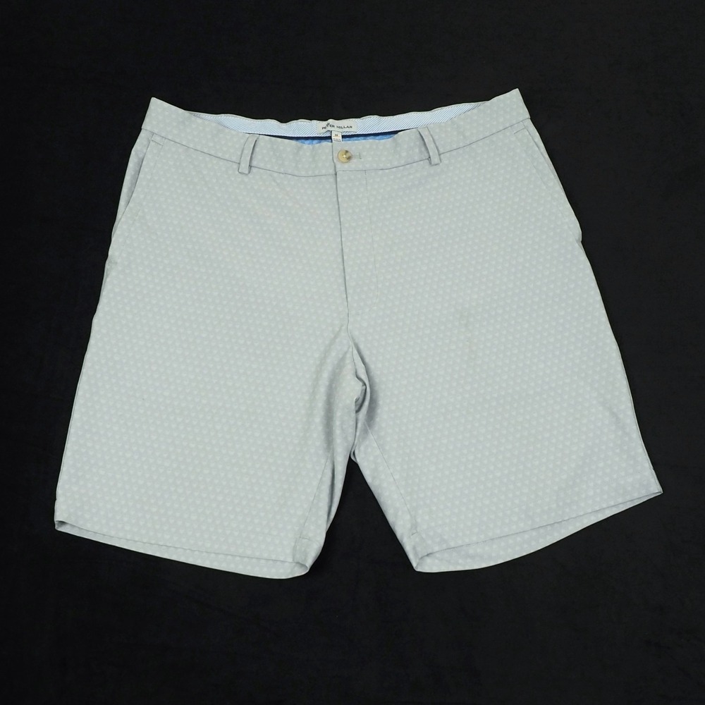Peter Millar Crown Sport Salem Seeing Double Skull Golf Shorts Mens 36 Gray AOP